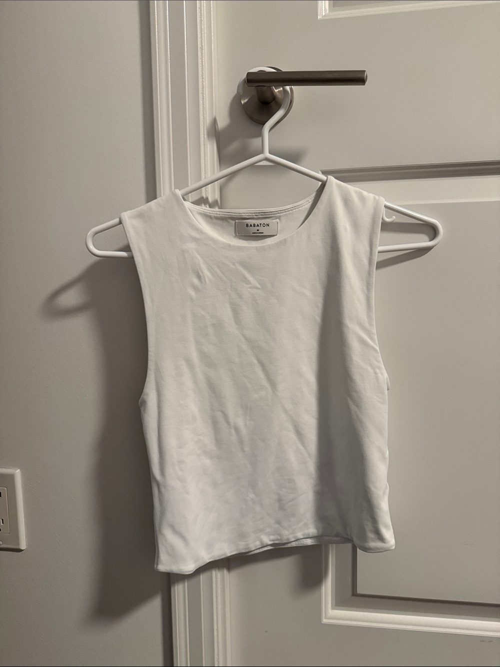 Aritzia White Contour Cropped Tank Top